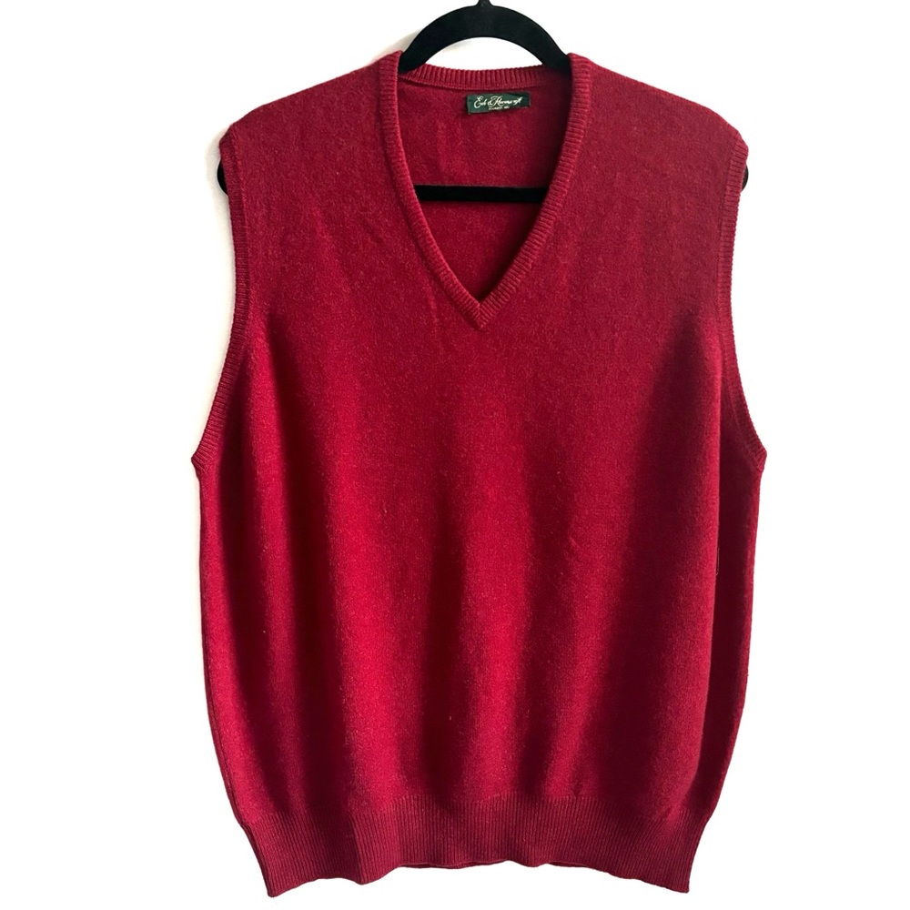 Ede & Ravenscroft 100% New Lambswool Sweater Vest Red Size Large